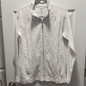 Tommy Bahama Women's White Diamond-Texture Zip Jacket